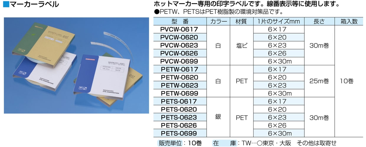 Petw 【廃番】マーカーラベルPETW-0617 後継:PETW0617N-25 カメダデンキ EC