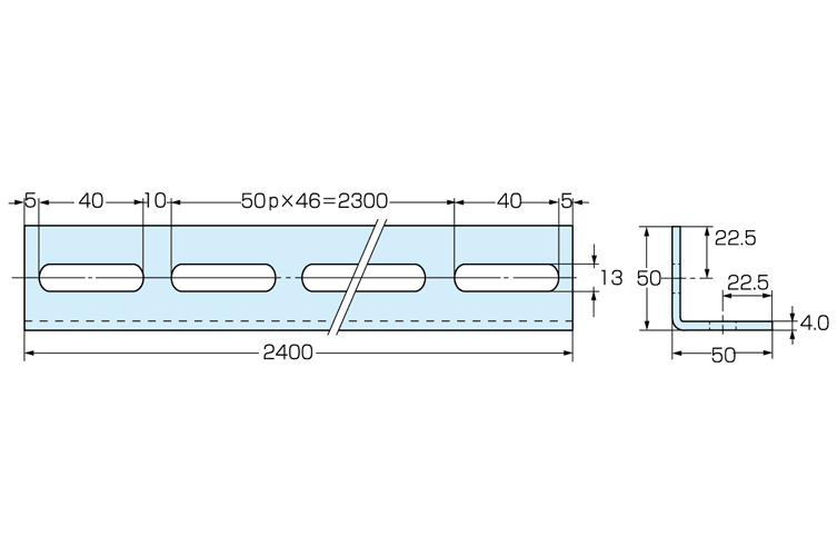 ﾏﾙﾁｱﾝｸﾞﾙ　Ｌ－５０Ｗ－ＳＵＳ－2.4 （ステンレス製）