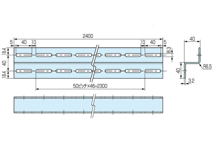 ﾏﾙﾁｱﾝｸﾞﾙ　Ｚ－４０－８－ＺＮ　中穴なし （溶融亜鉛ﾒｯｷ）