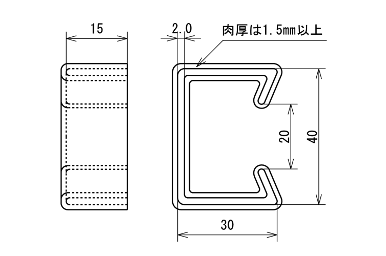 エンドカバー　ＶＫＣ－４０ RoHS10未対応品