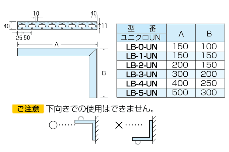 Ｌ型ブラケット　ＬＢ－０－ＵＮ （ユニクロメッキ）
